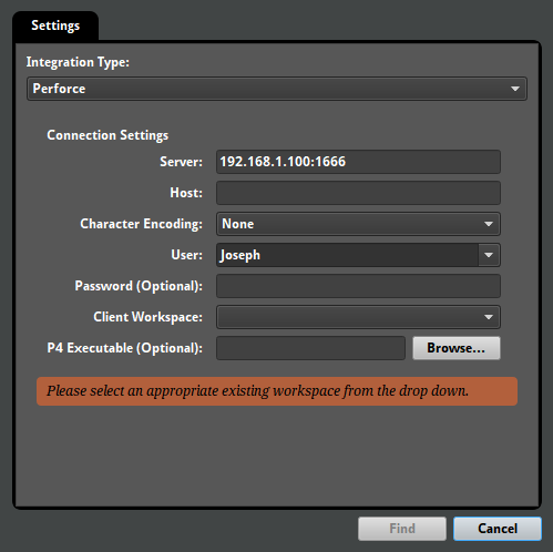 打开对话框 - Perforce