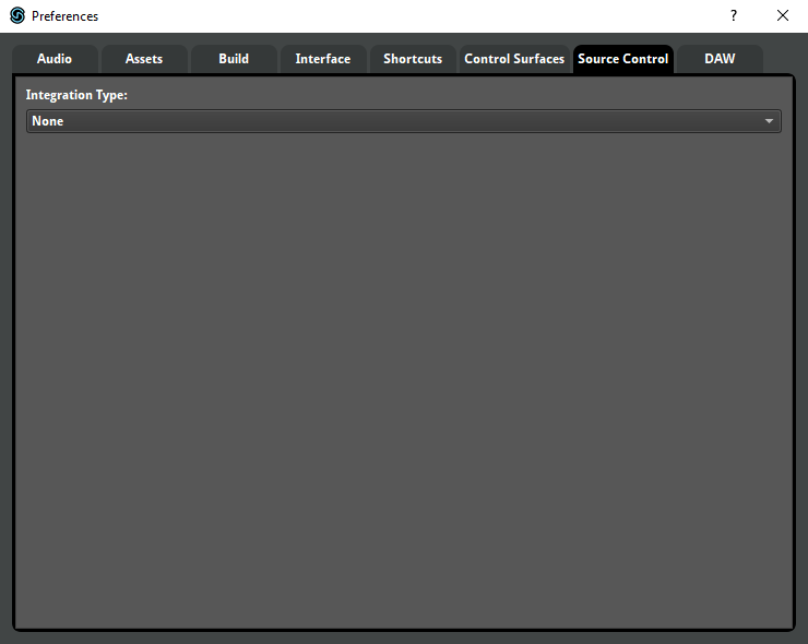 源代码管理选项卡，空
