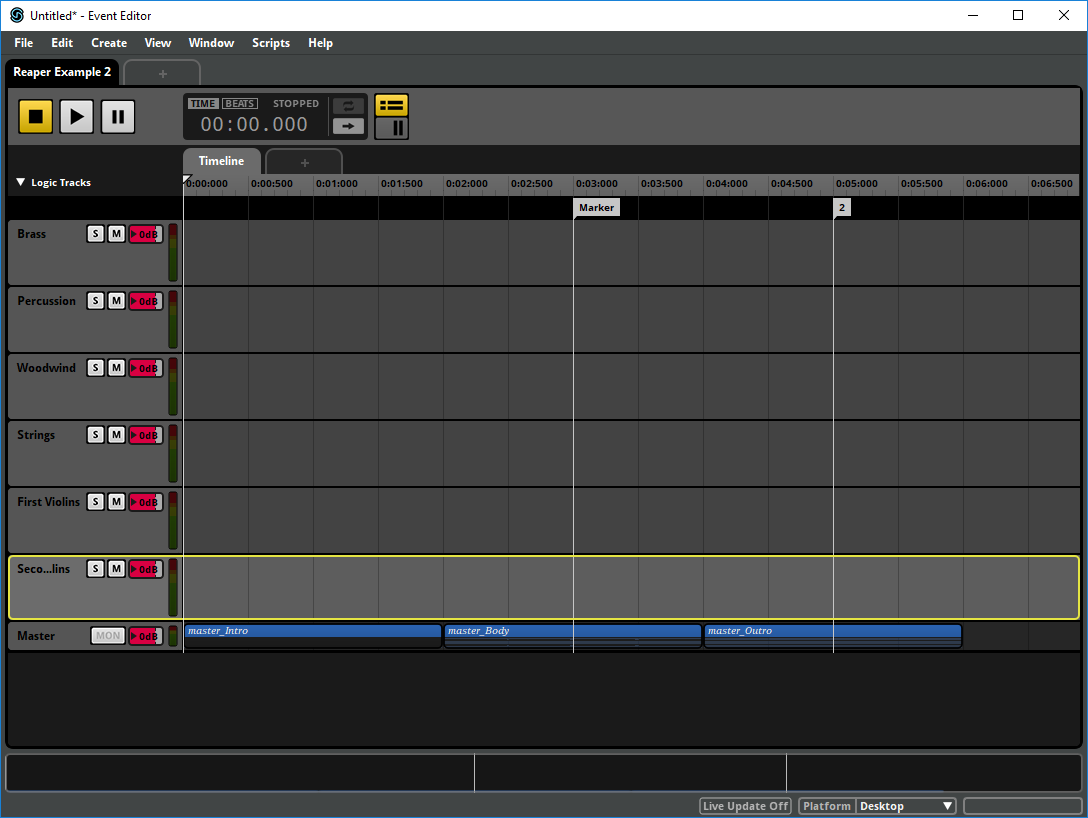 仅使用主调音渲染导入 Reaper 项目的示例