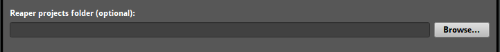 首选项对话框中可选 Reaper 项目文件夹设置