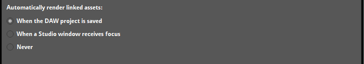 首选项对话框中已链接资源渲染设置